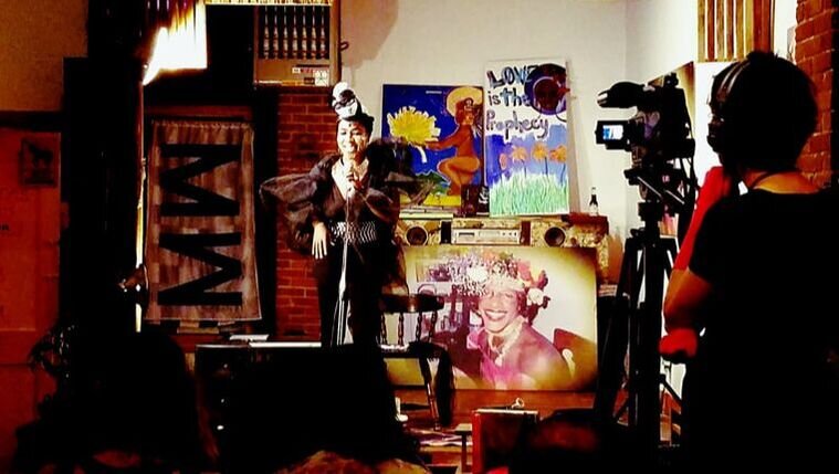 Kineen Maafa, Resident Artist, performing at TransVoices